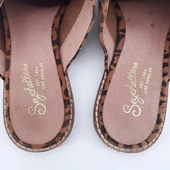 Seychelles Womens Cheetah Leopard Leather Upper Pointed Toe Sock Slide Mule| 7 - Picture 6 of 6
